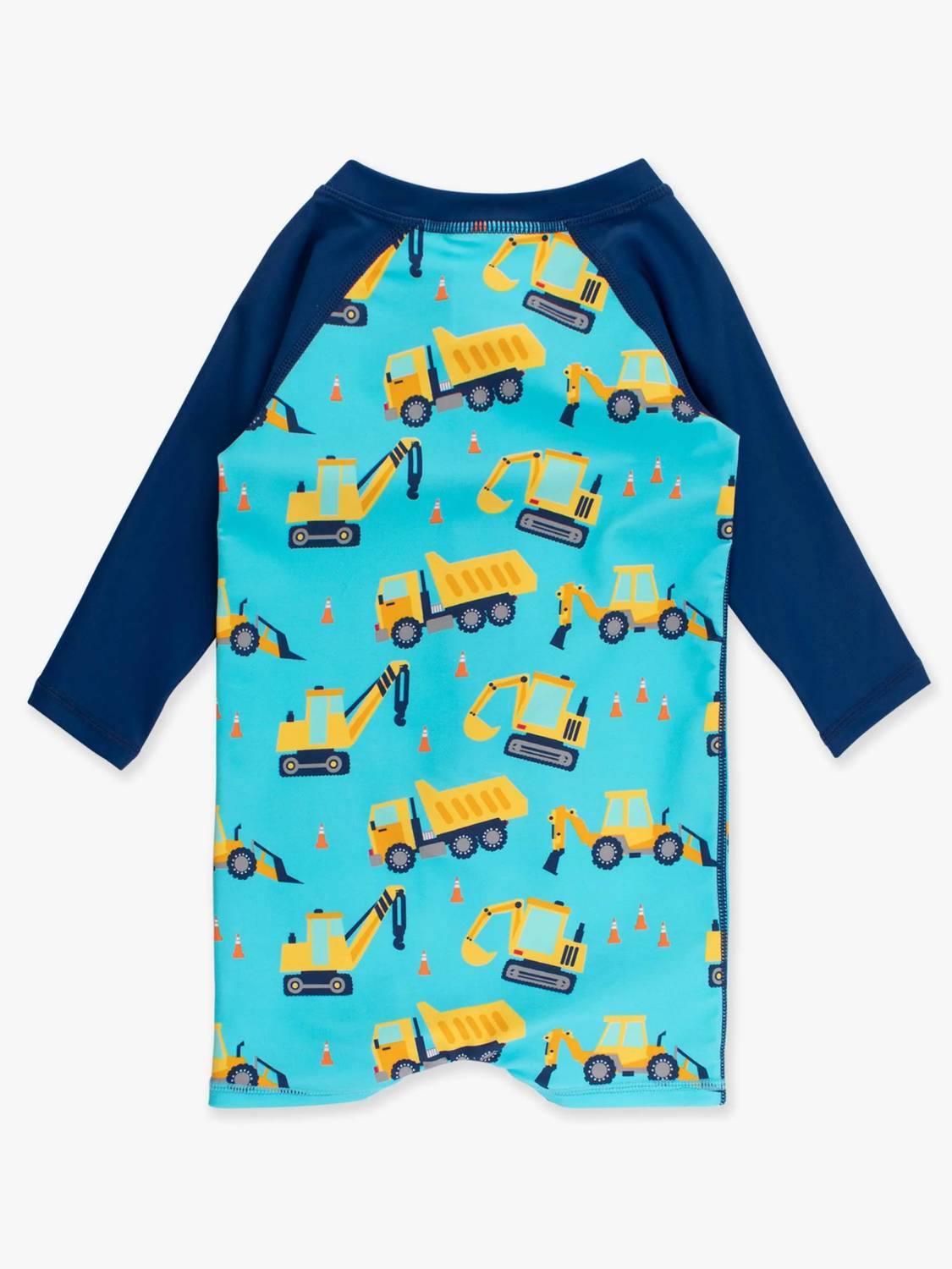 Rufflebutts - Under Construction Long Sleeve One Piece Rash Guard Swimsuit