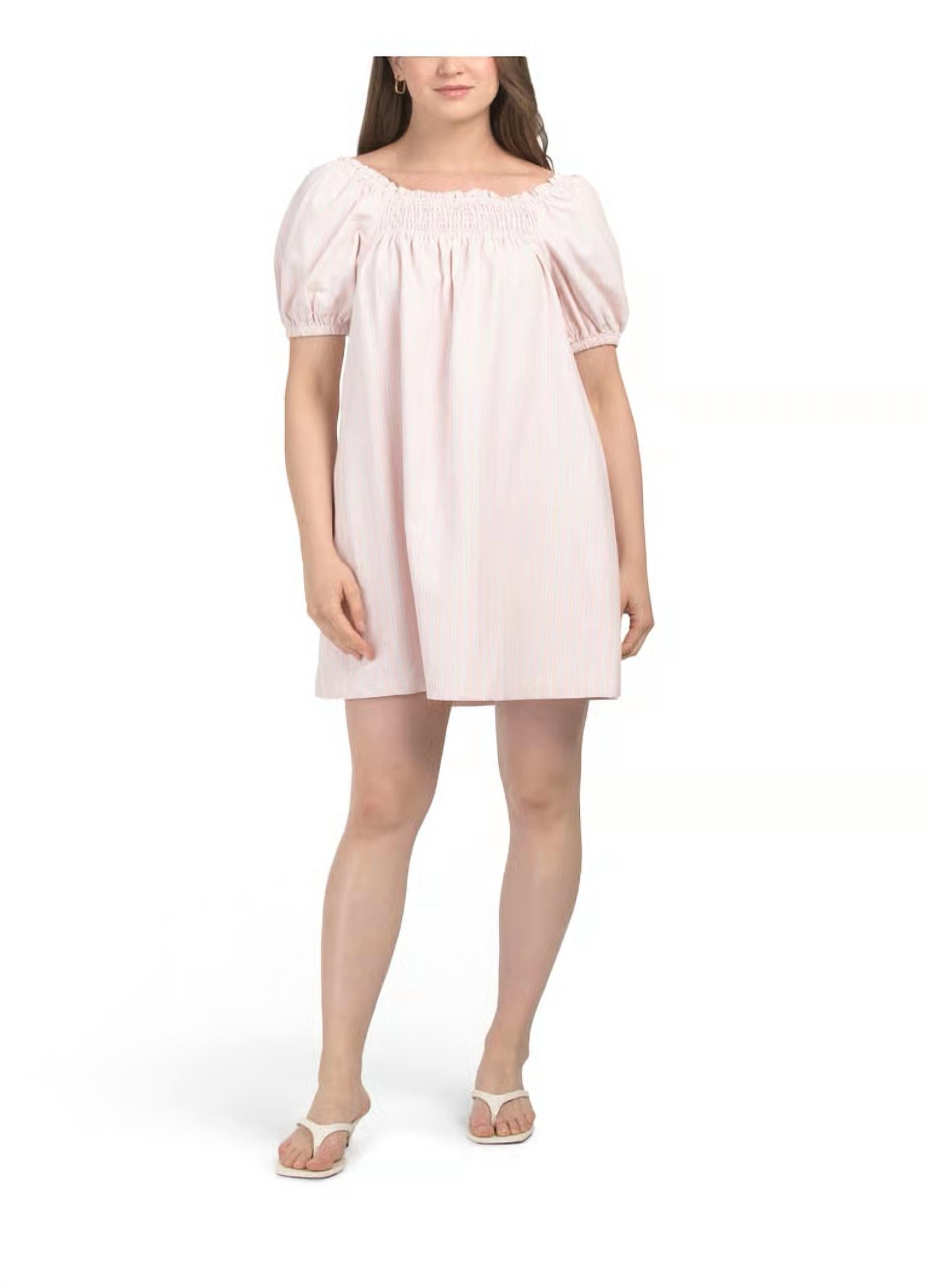 Gilli - Melissa Striped Puff Sleeve Mini Dress