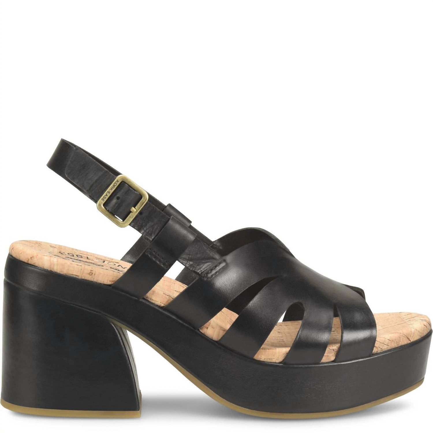 Kork-Ease - Women's Block Heel Leather Sandal
