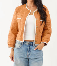 ee:some Terracotta Tower Jacket in orange - women's jacket - detail view
