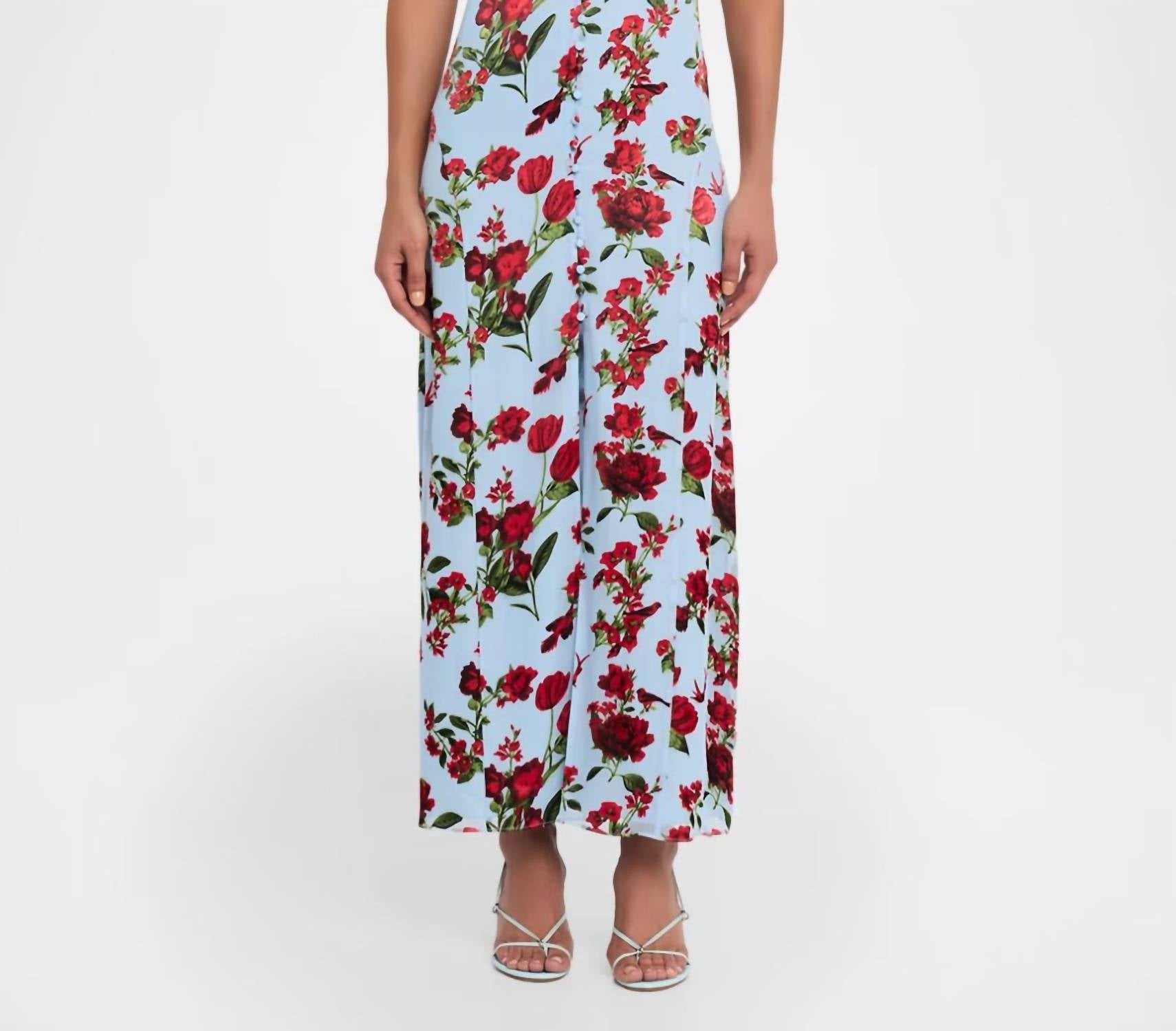 Alice + Olivia - Tara Ruffle Slip Midi Dress