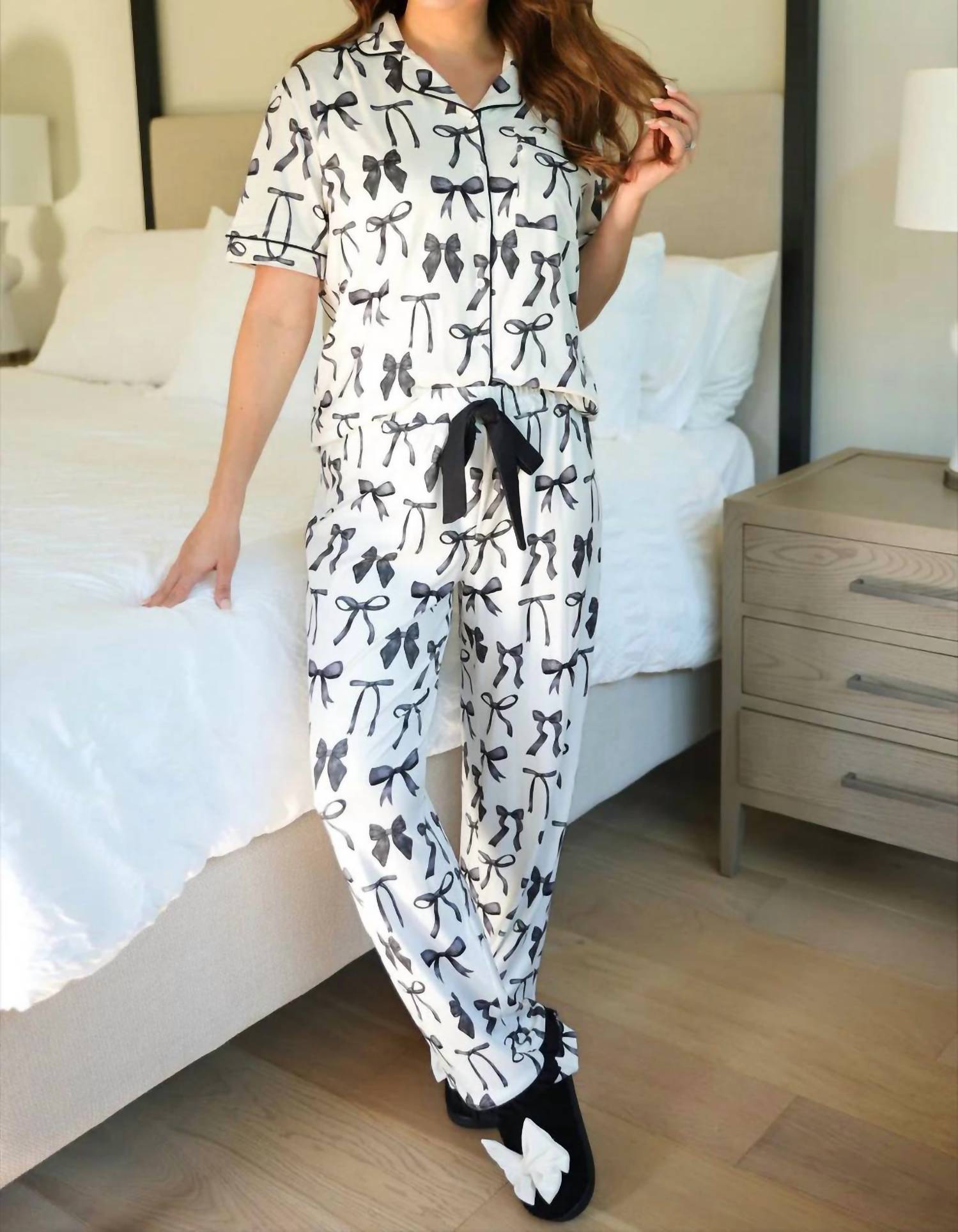 Jess Lea - Bow Pant Ruffle Pajama Set