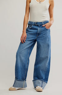 Free People East Bay cuffed Jean in med wash - women's jeans