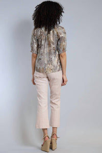 Lola & Sophie - Garden Foil Peasant Blouse