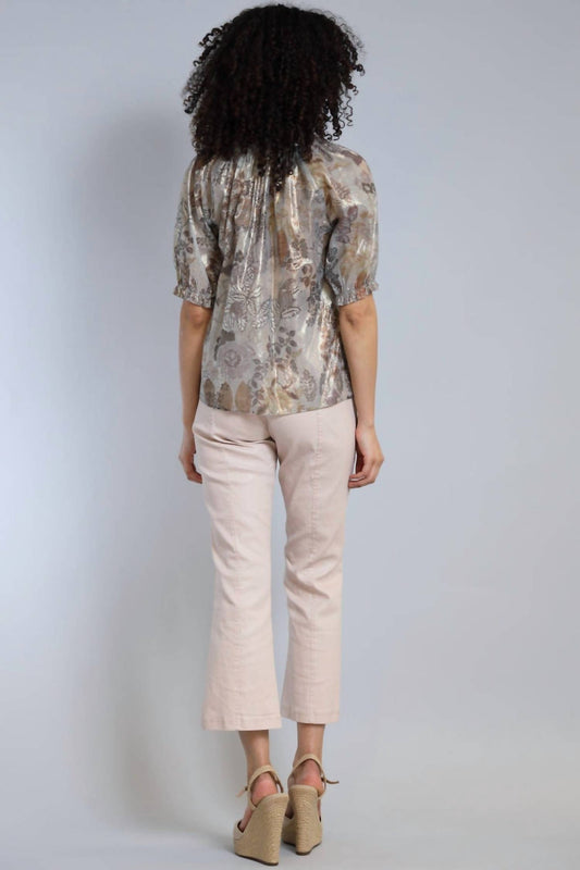 Lola & Sophie - Garden Foil Peasant Blouse