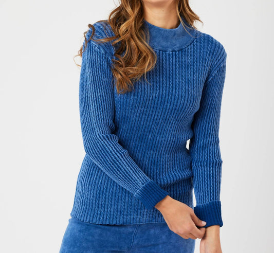 Angel Apparel - Cable Mock Neck Sweater