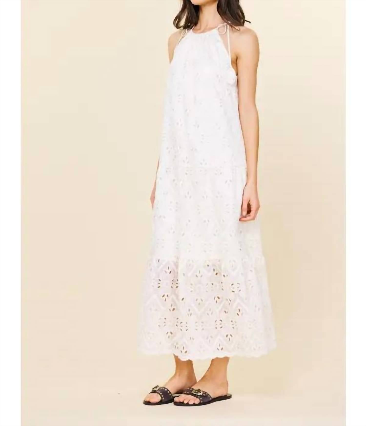 Skies Are Blue - Eyelet Tiered Maxi Dress