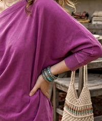 Surelymine - Weekend Wander Off-shoulder Oversized Top