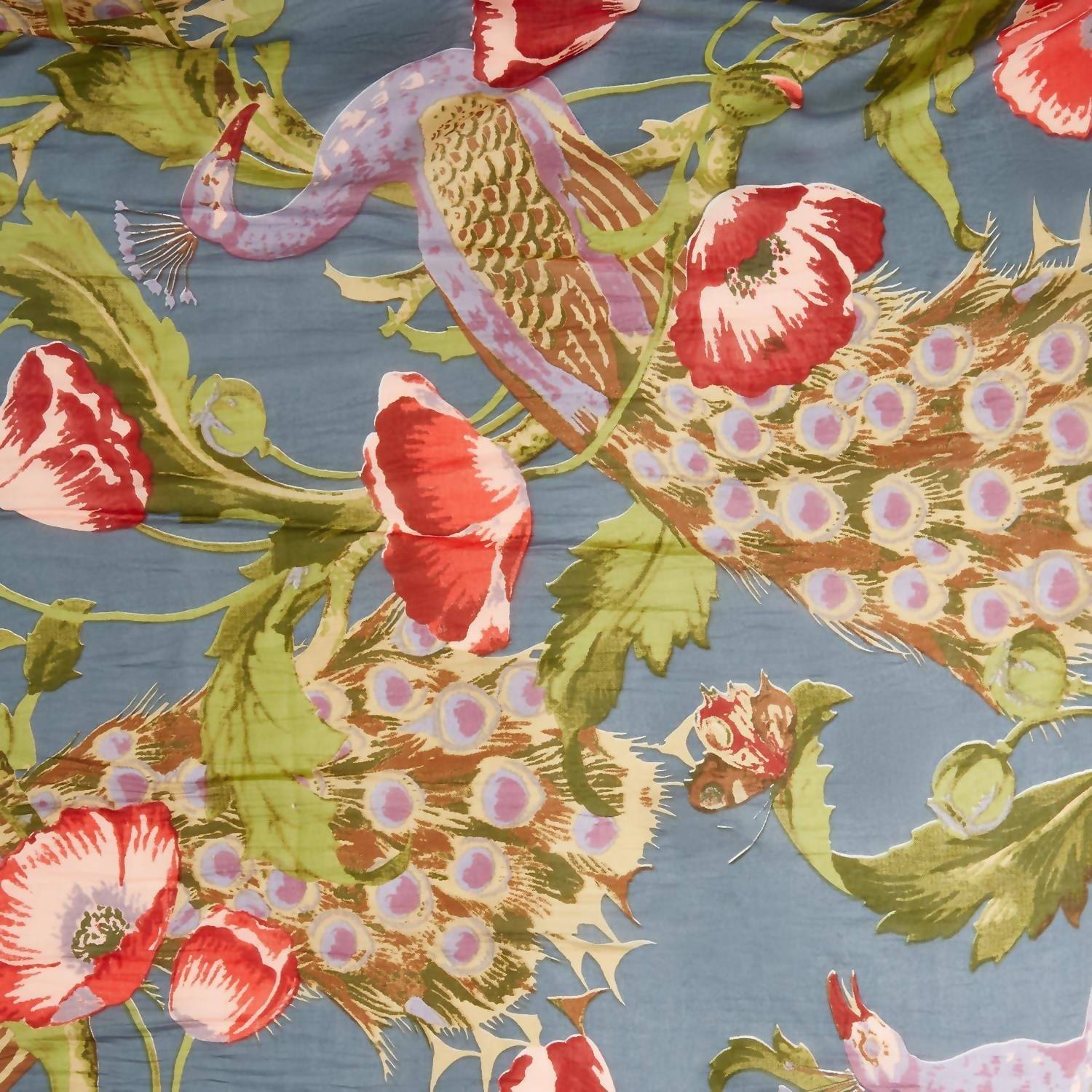 Two'S Company - Poppies & Peacocks Short Kimono