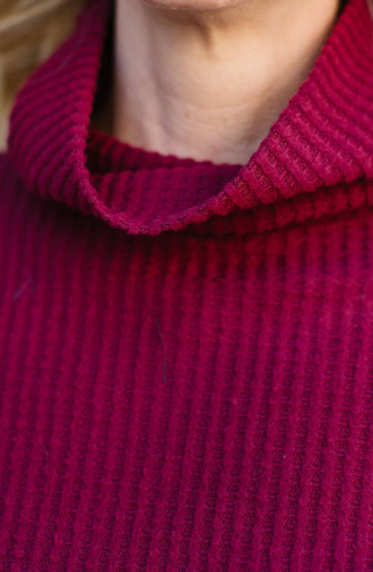 Klara Waffle Turtleneck Sweater