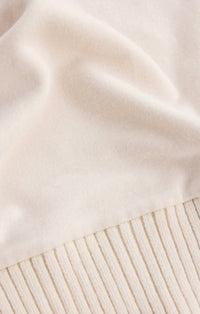 Z Supply Sable Luxe Rib Mock Neck Sweatshirt in warm white - women's top - view 5