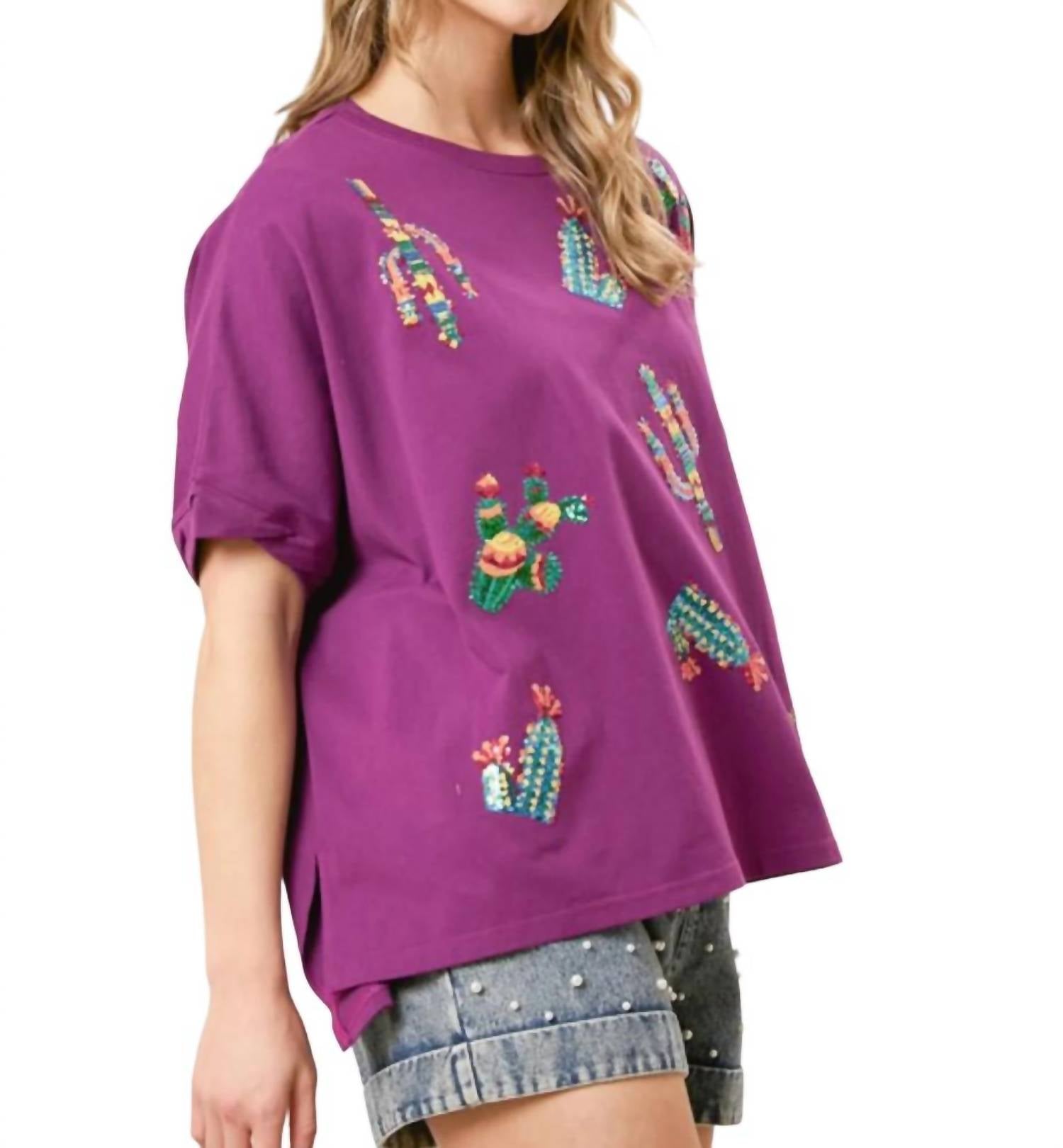 Fantastic Fawn - COLORFUL CACTUS TOP