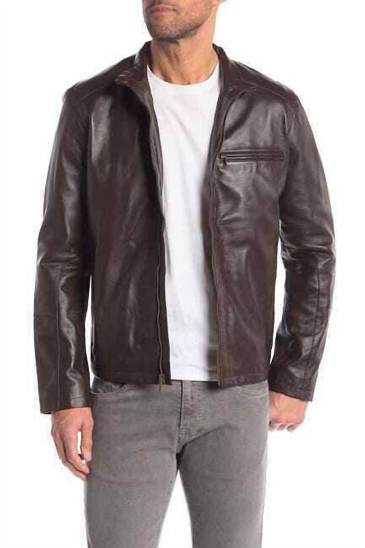 Cole Haan - Men's Smooth Leather Moto Jacket