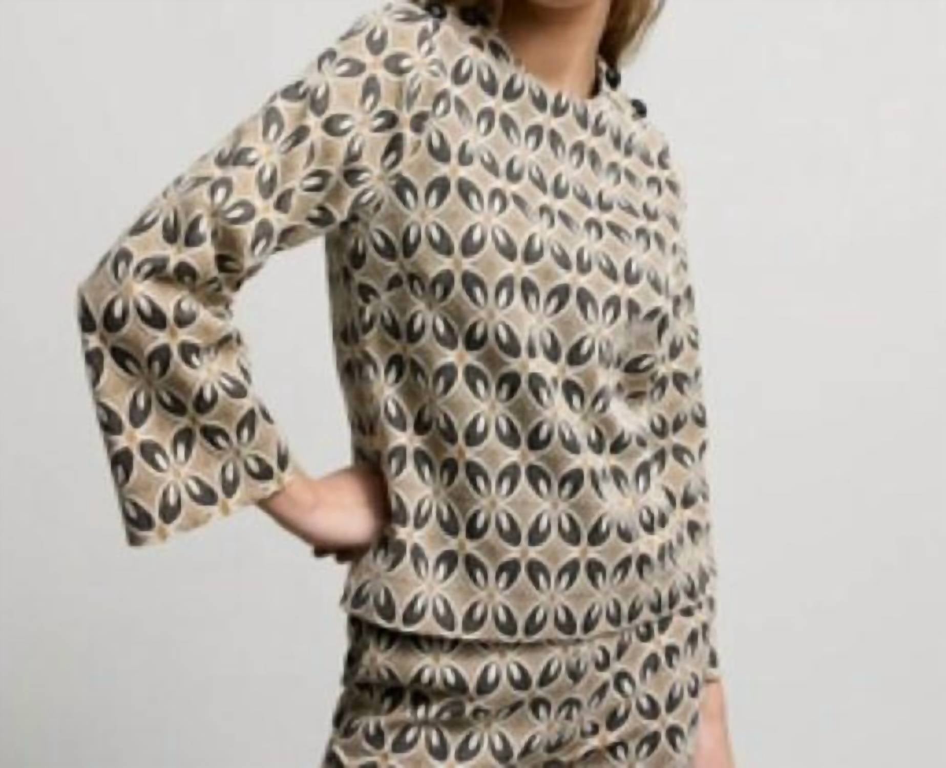 Summum - Trumpet Sleeve Top Soft Camel