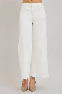 Risen - Francesca Embroidered High Rise Crop Jeans