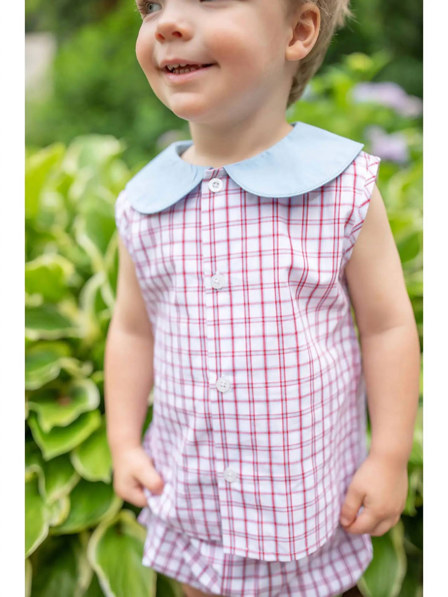 Grace & James Kids Oliver Plaid Diaper Set in white - item
