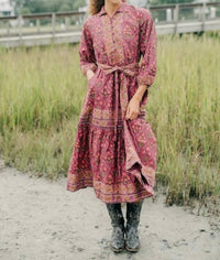 Victoria Dunn - Holly Maxi Dress Cranberry