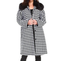 Joh - Riley Houndstooth Knee Length Coat