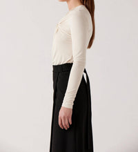 Sophie Rue Cassidy Twist Front Top in oyster - women's long sleeve top - alternate view