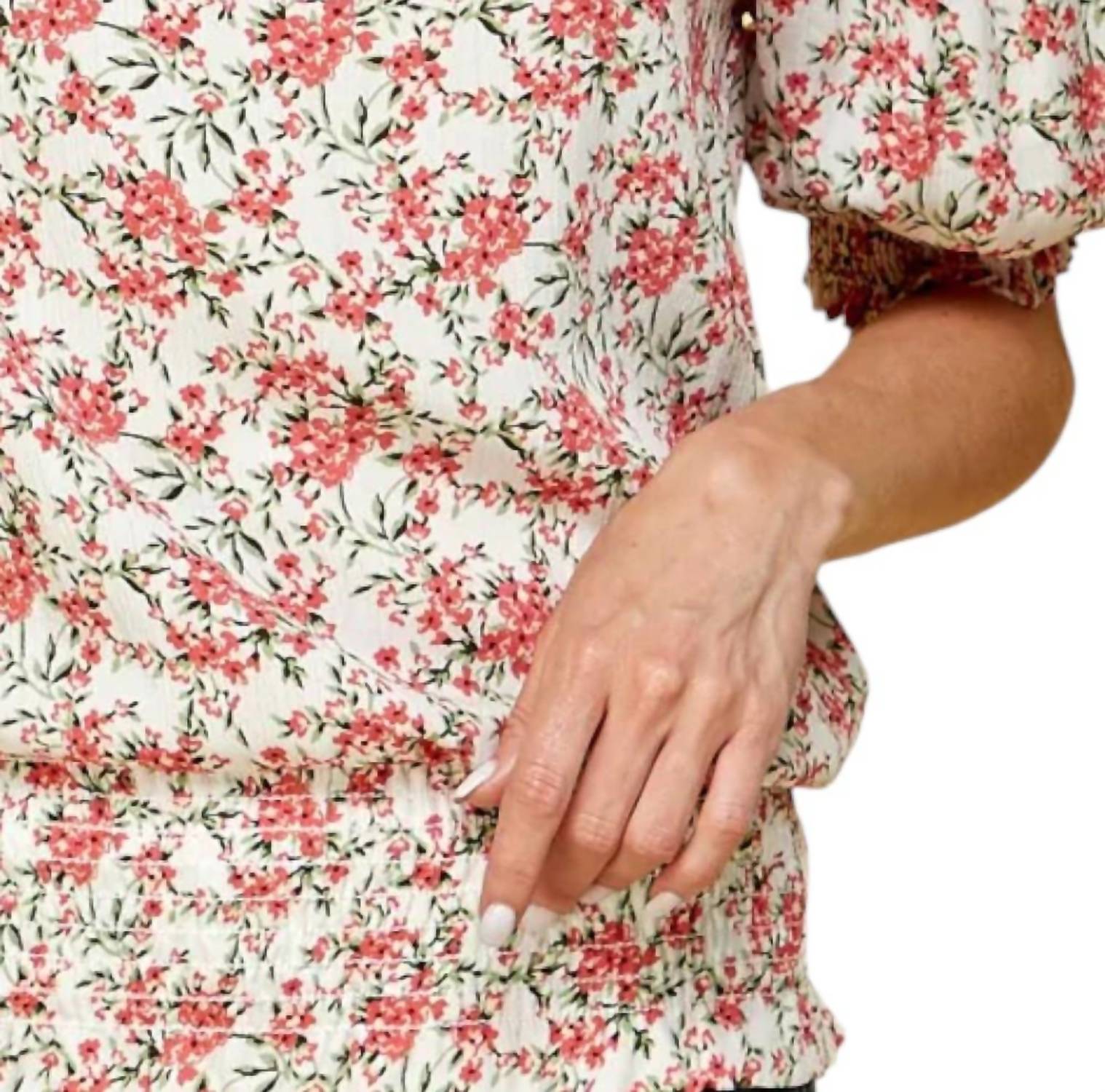 Les Amis - Smocked Floral Blouse
