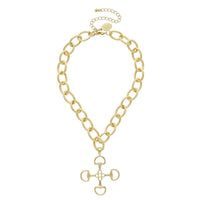 Susan Shaw - Horsebit & Cross Necklace