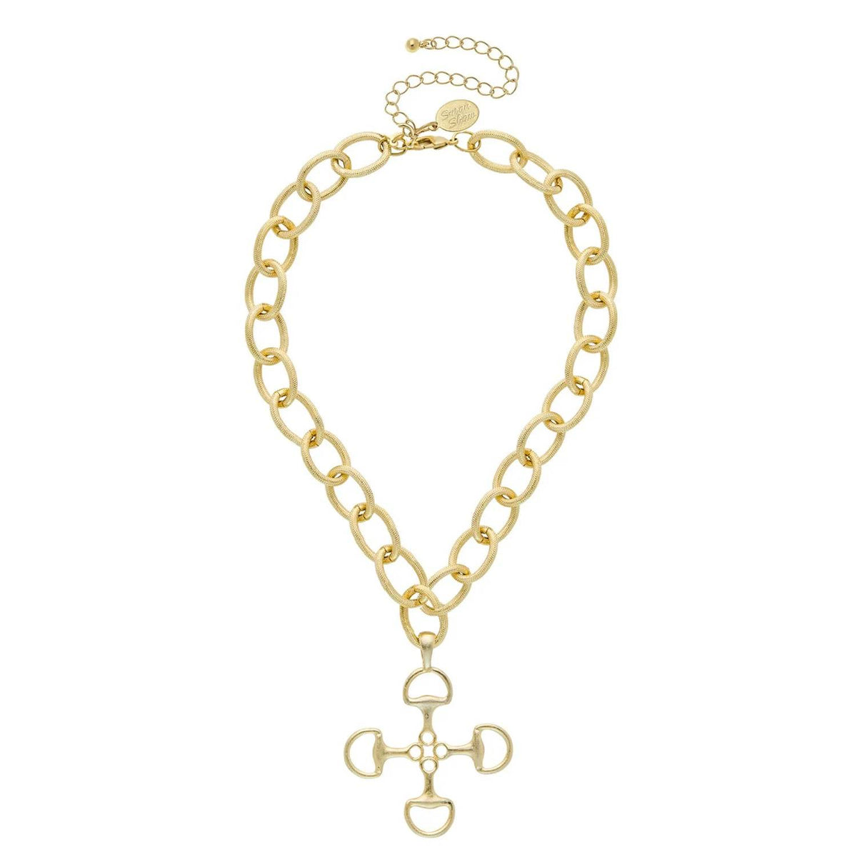 Susan Shaw - Horsebit & Cross Necklace