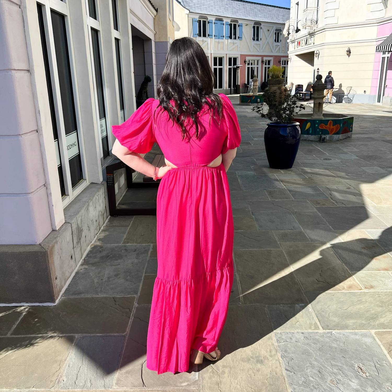 Flying Tomato - Solid Woven Maxi Dress