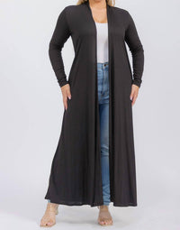 Karen T Design - Long Sleeve Maxi Length Open Front Cardigan
