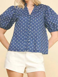 Pinch - Floral Print Button Top