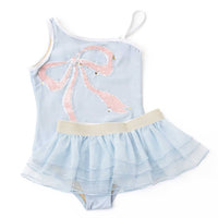 Shade Critters - Girls' Sequin Bow Swimsuit & Skirt Set