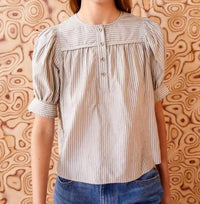 Ulla Johnson Mira Top in ash - women's blouse