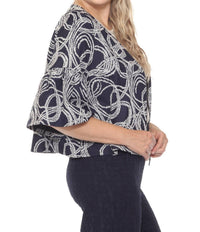 Joseph Ribkoff - Abstract Jacquard Zip Front Jacket