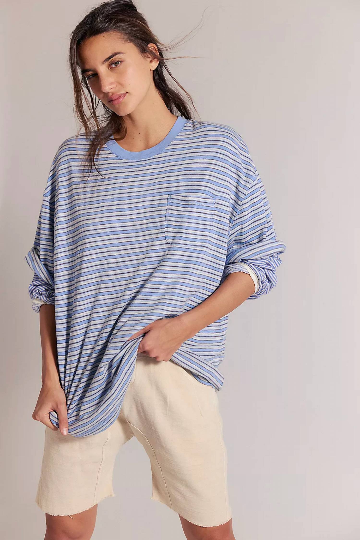 Free People - ALL LOVE STRIPE POCKET TEE