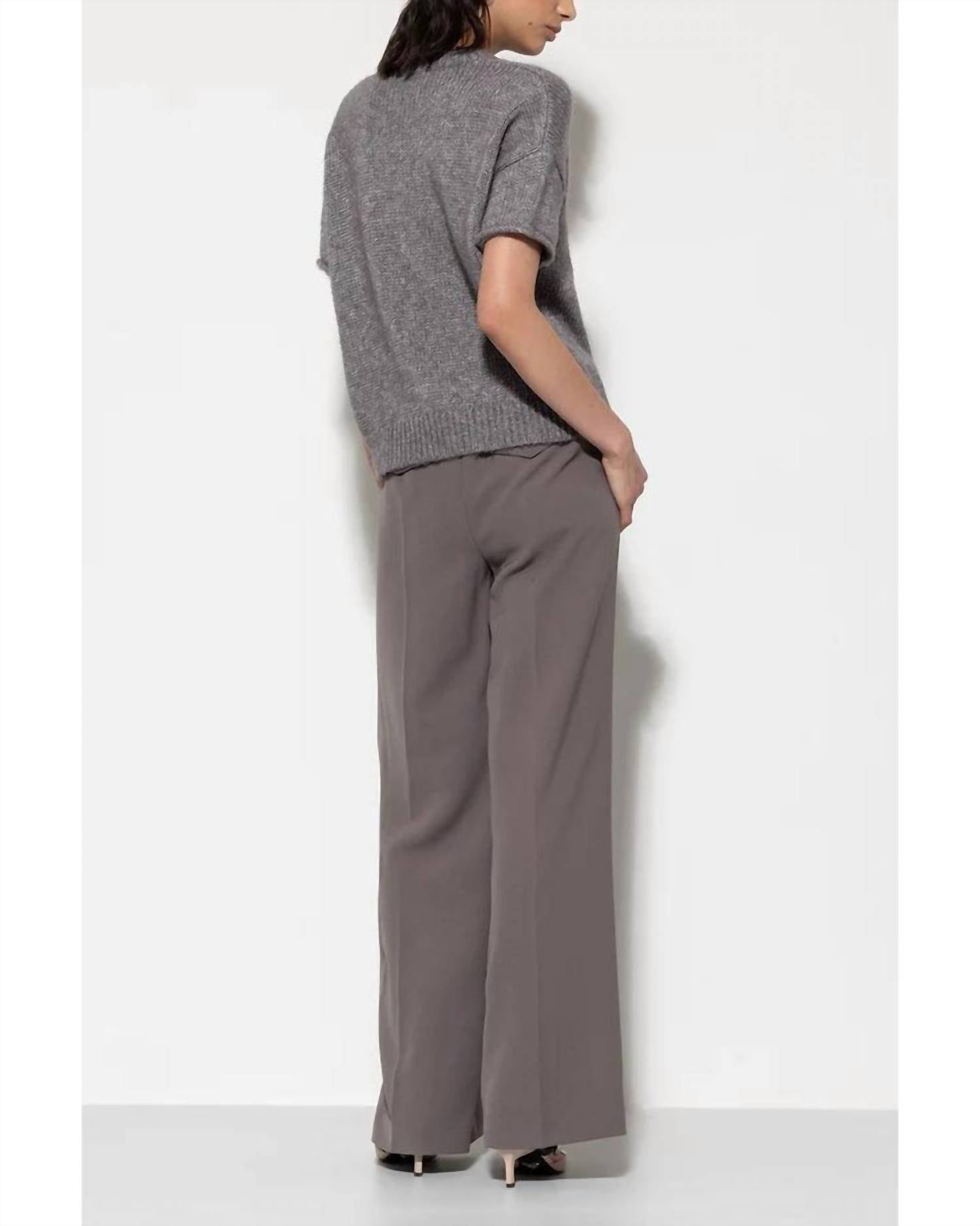 Luisa Cerano - Wide Leg Pleated Full Length Pants