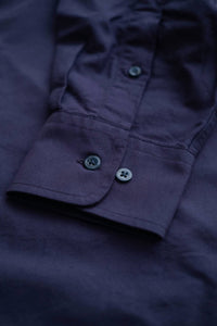 C.O.F. Studio Men's Button Down American Oxford Shirt in dark blue - men's shirt - alternate view