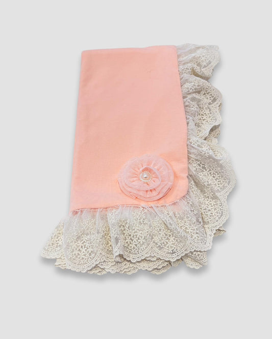 Haute Baby - Baby Blanket With Lace Trim
