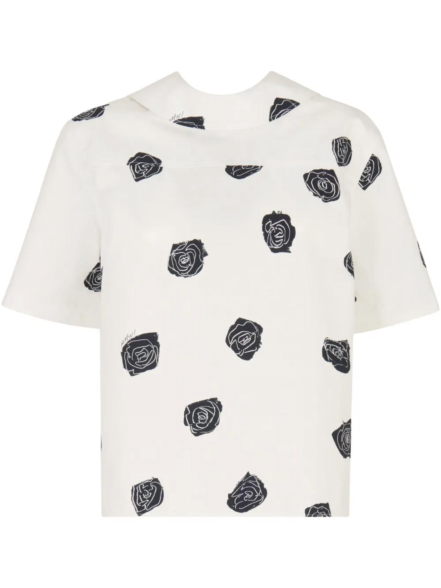 MARNI Andromeda Heavy Poplin Shirt in lily white - women's shirt - view 4