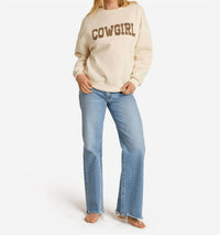 Pretty Garbage Brie Cowgirl Sweatshirt in beige - women's top