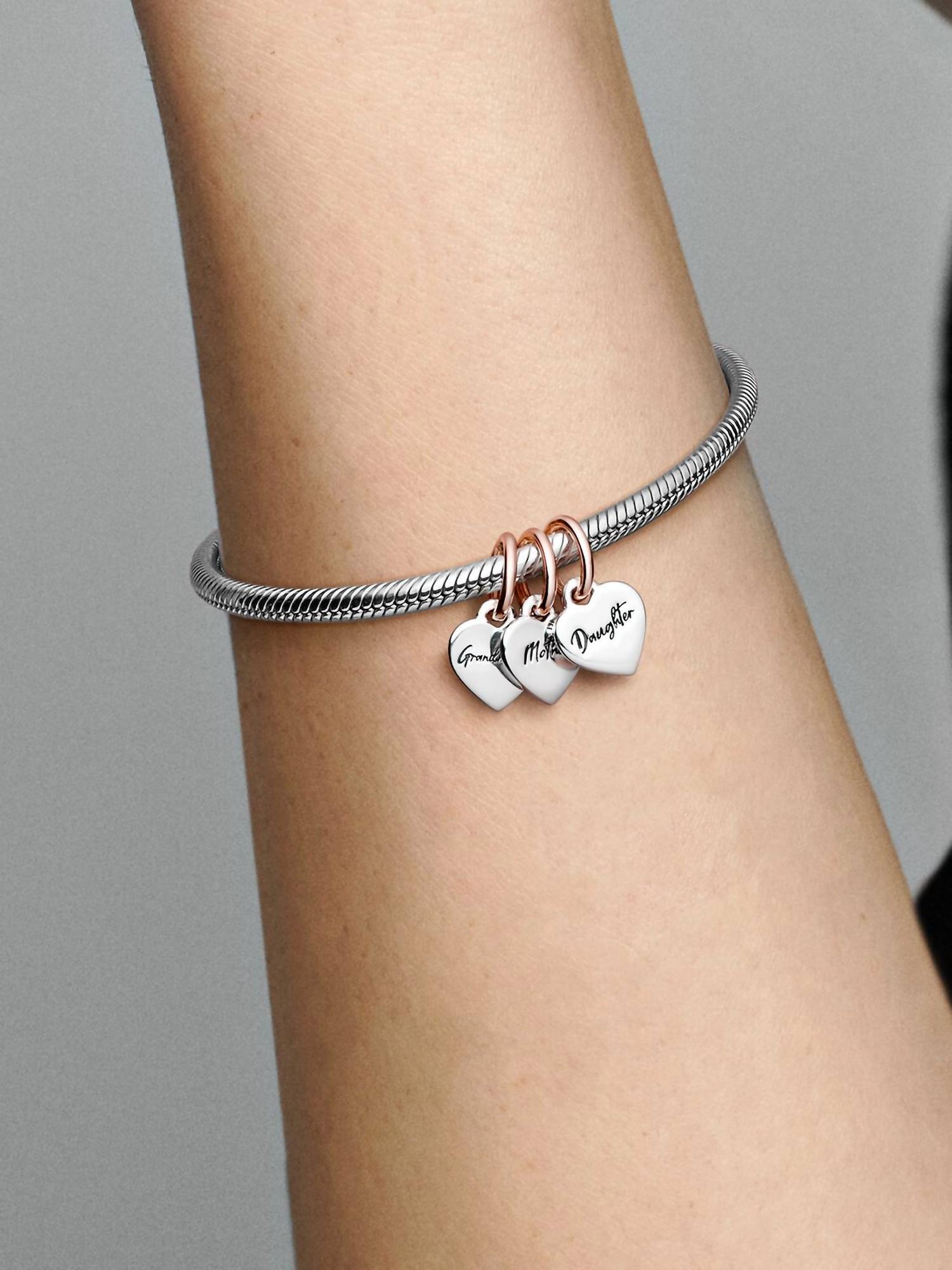 Pandora - Two-tone Splittable Family Generation of Hearts Triple Dangle Charm