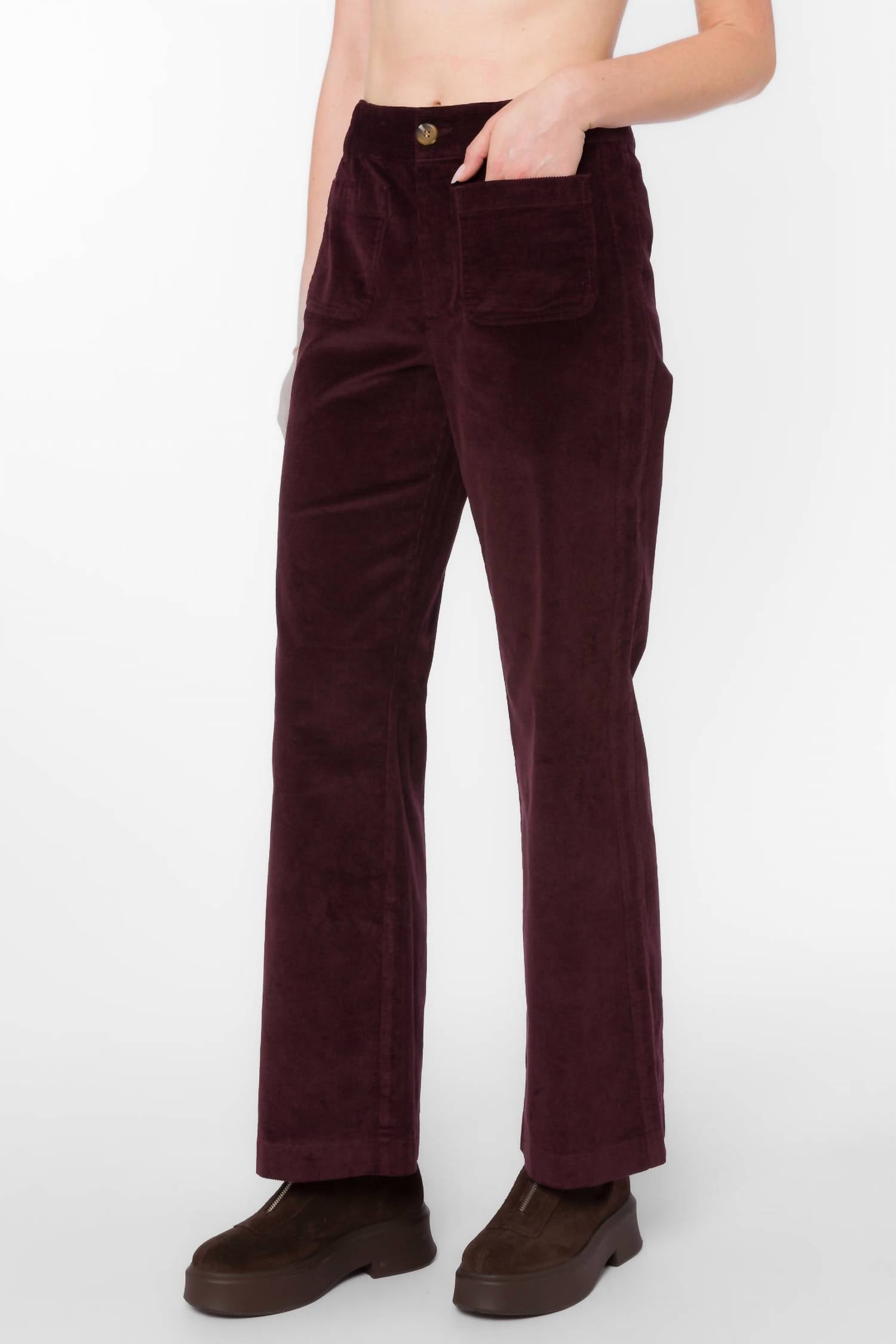 Velvet Heart Becker High Rise Flare Pant in deep plum - women's pants - view 5