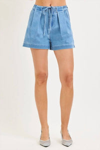 Risen - Easy Breezy Pleated Soft Denim Shorts