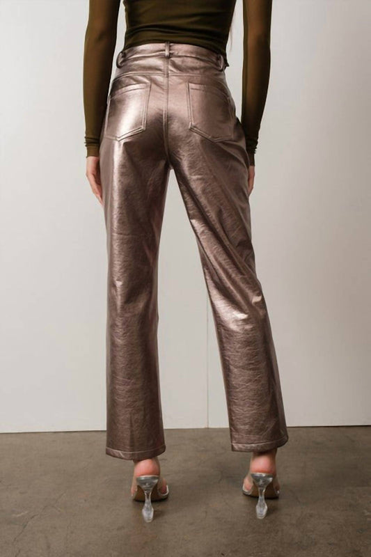 Pretty Garbage - Faux Leather Metallic Pant