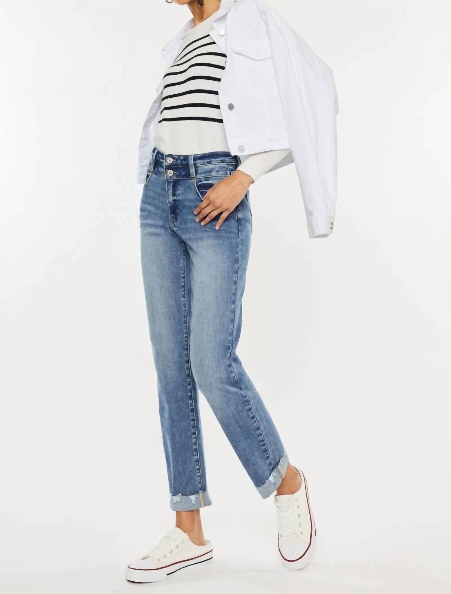 Kancan - High Rise Slim Straight Jeans