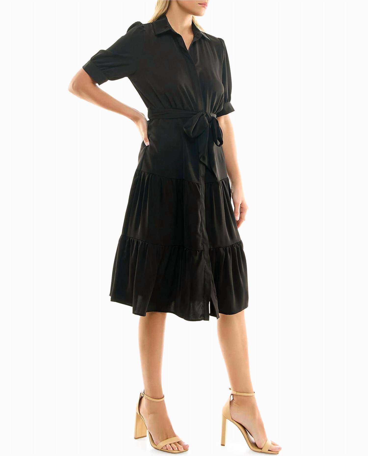 Nicole Miller - Katy Silk Midi Shirt Dress