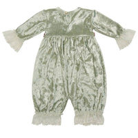 Haute Baby - Baby Girls Evelyn Velvet Holiday Romper