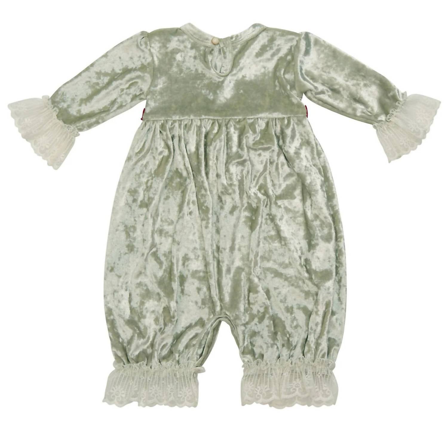 Haute Baby - Baby Girls Evelyn Velvet Holiday Romper