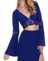 Long sleeve 2 piece prom dress