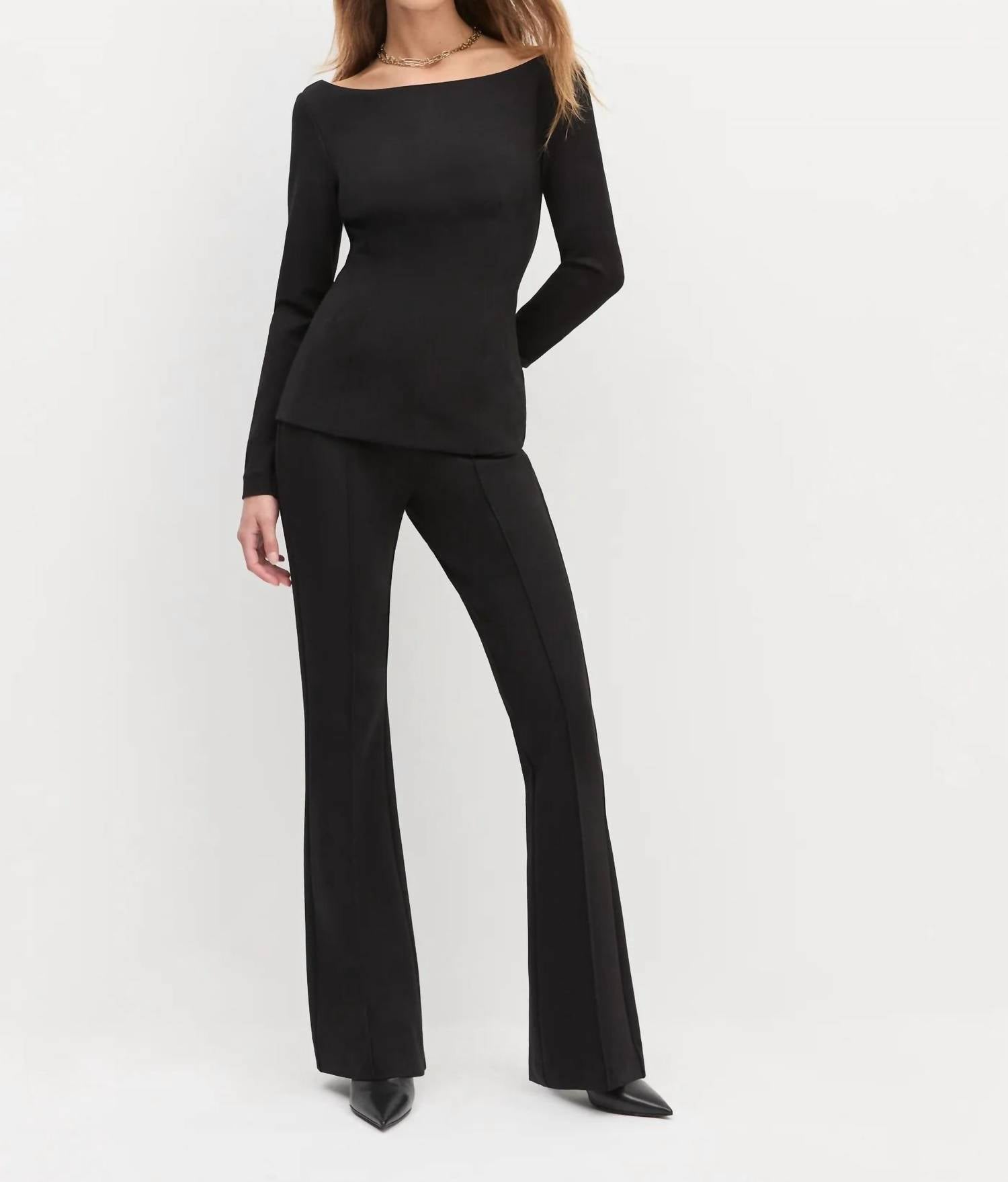 Favorite Daughter Cold Shoulder Top in black 1 - women's long sleeve top