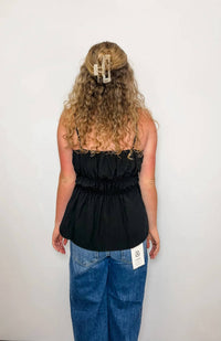 Naked Zebra - Buckle Pleated Sleeveless Top