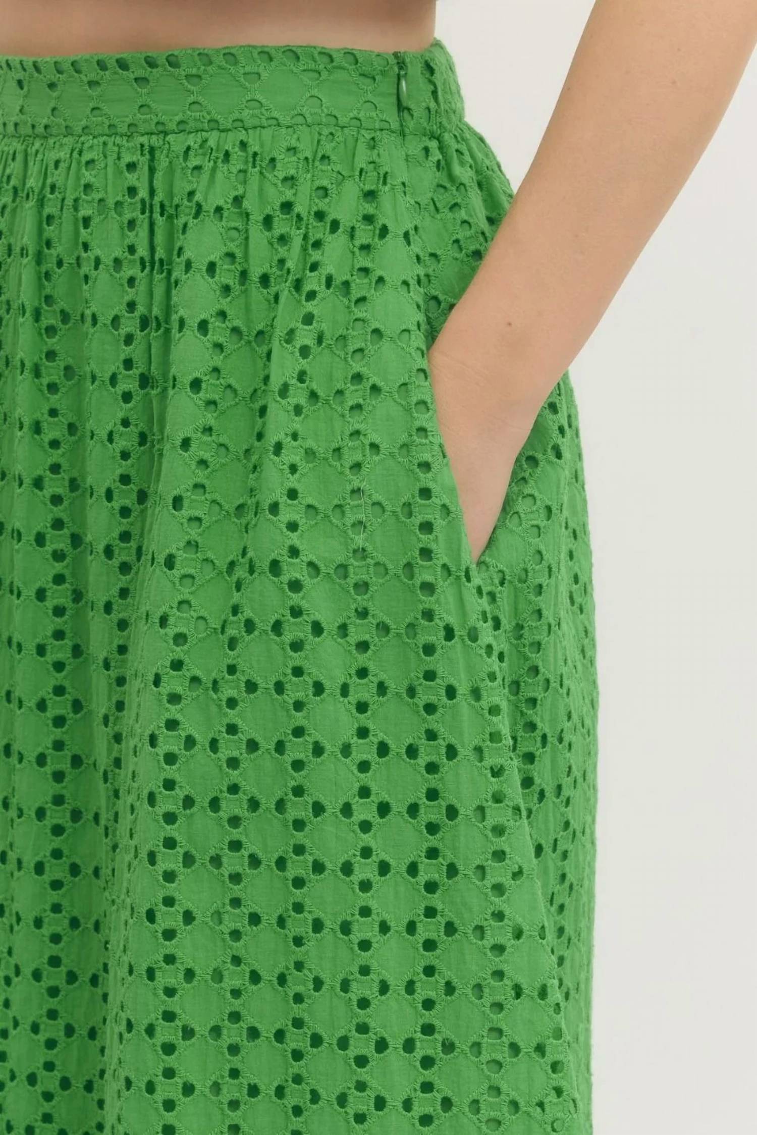 Entro - Eyelet Detailed Midi Skirt